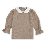 Girls' Designer Tops, Oatmeal, Wool/Polyester Blend, ages 1 to 6.