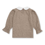 Girls' Designer Tops, Oatmeal, Wool/Polyester Blend, ages 1 to 6.