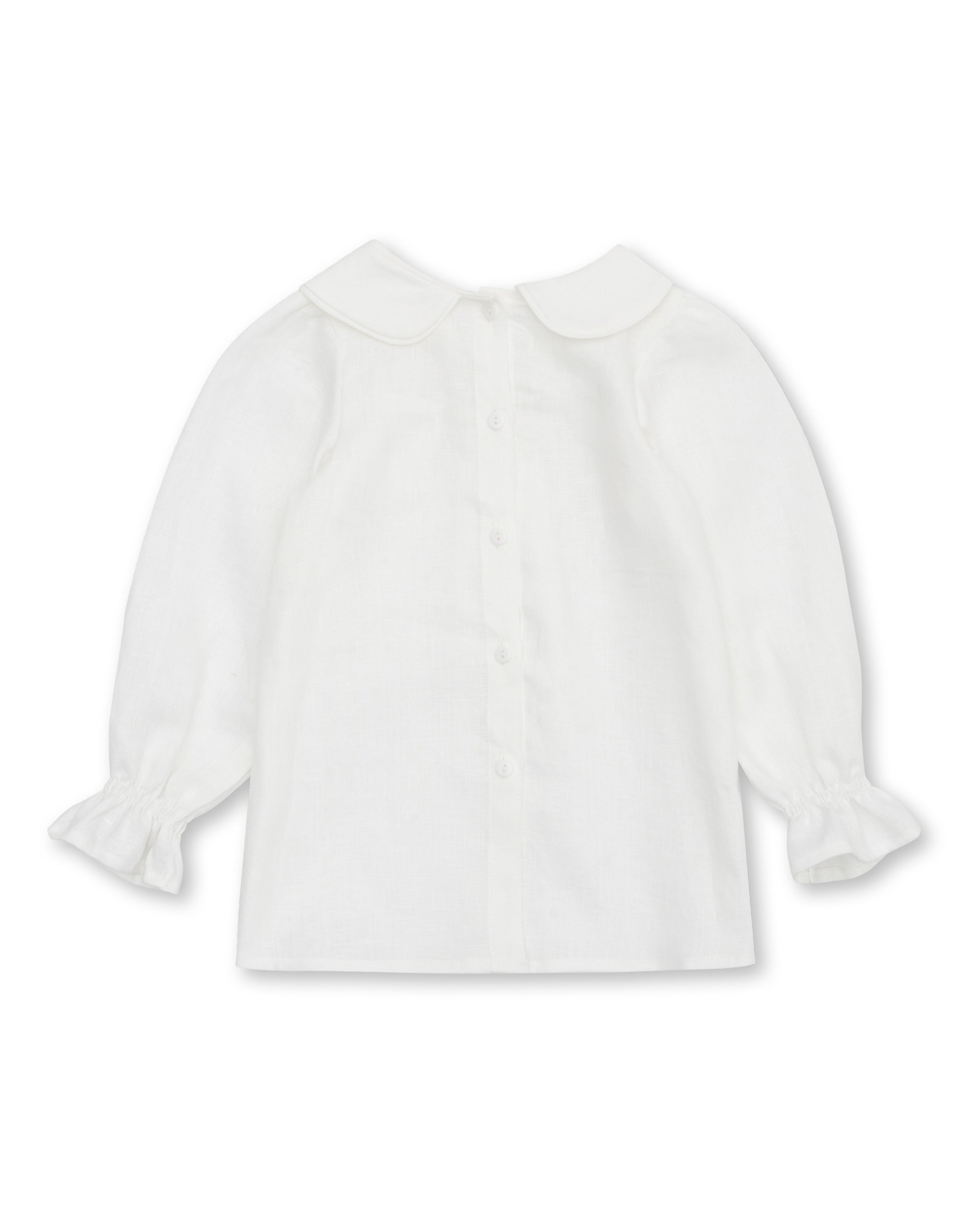 Girls' Designer Shirt, White, ages 1 to 6.