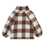 Boys' Designer Jumper, 100% Wool, Brown Check, ages 1 to 6.