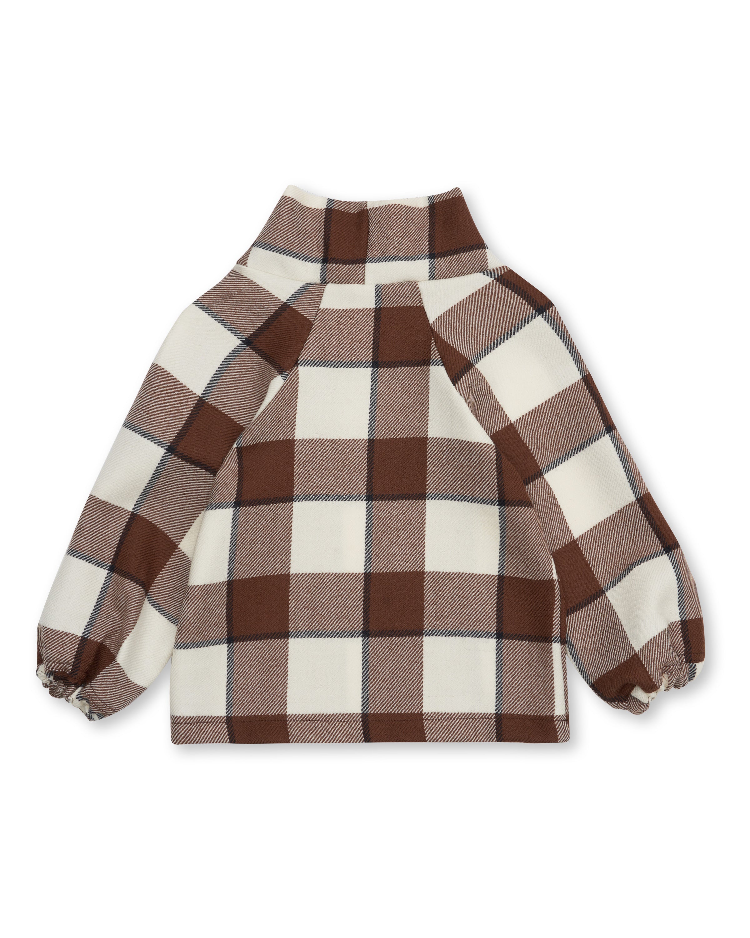 Boys' Designer Jumper, 100% Wool, Brown Check, ages 1 to 6.