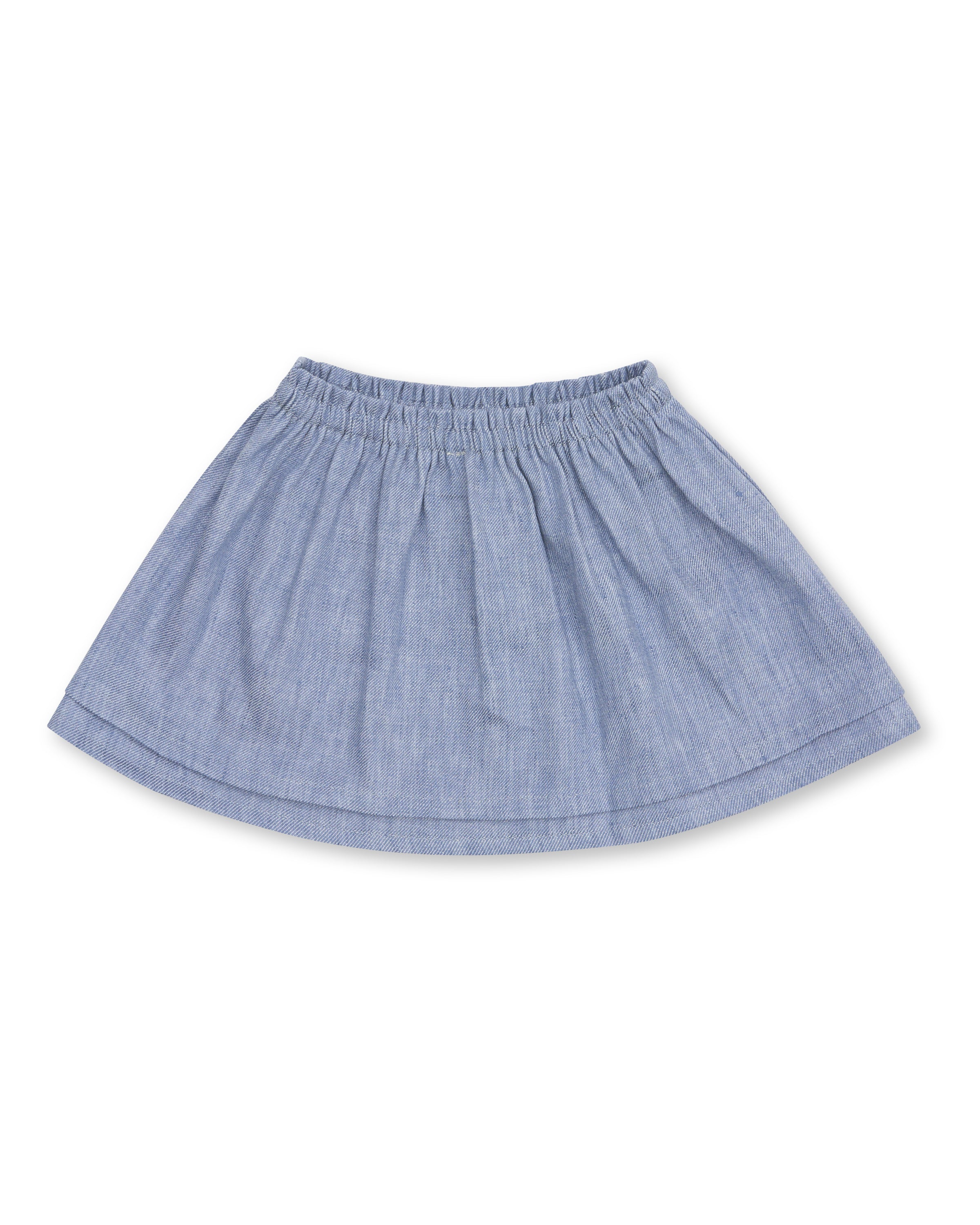 Girls' Designer Skirt, Blue, ages 1 to 6.