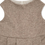 Girls' Designer Dress, Wool/Polyester Blend, Oatmeal, ages 1 to 6.