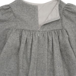 Girls' Designer Dress, Grey, long sleeve, mid length, ages 1 to 6.