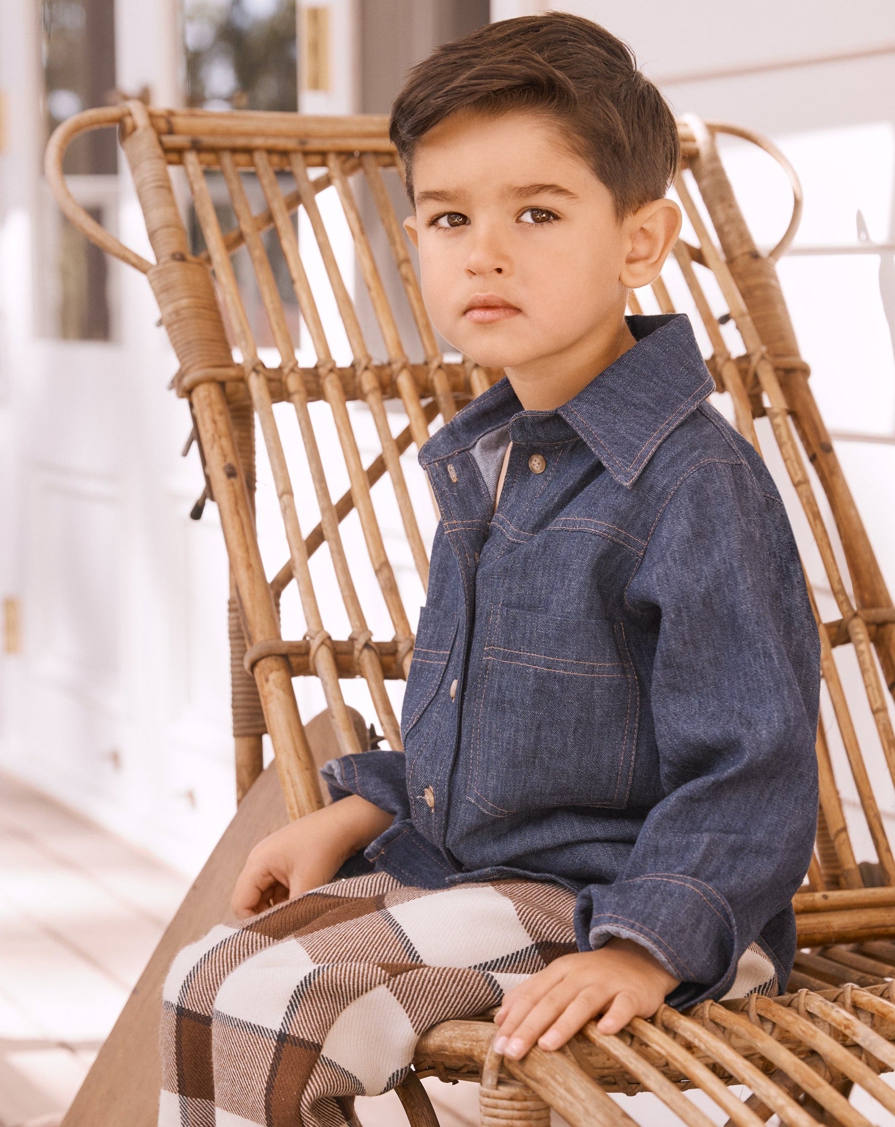 Boys' Designer Shirt, Denim, ages 1 to 6.