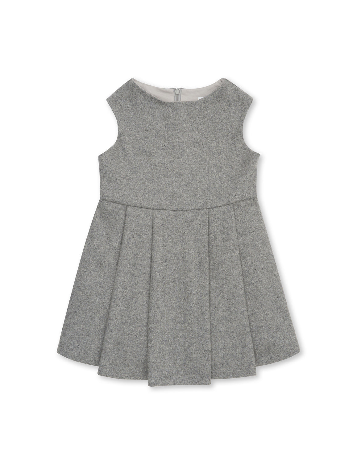 Girls' Designer Dress, Wool/Polyester Blend, Grey, ages 1 to 6.
