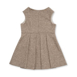 Girls' Designer Dress, Wool/Polyester Blend, Oatmeal, ages 1 to 6.